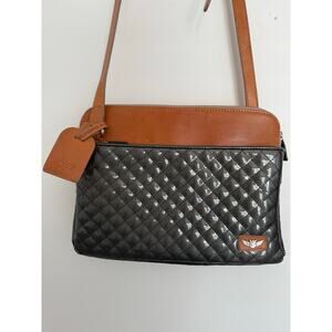 Consuela Black and Brown Crossbody Bag